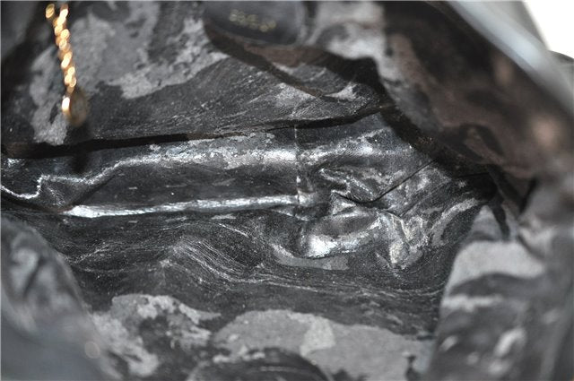 Authentic GUCCI Bamboo 2Way Shoulder Hand Bag Purse Leather Black Junk 2931E