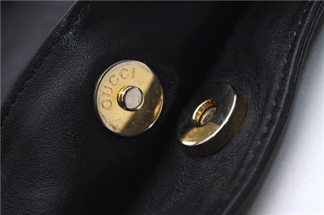 Authentic GUCCI Bamboo 2Way Shoulder Hand Bag Purse Leather Black Junk 2931E