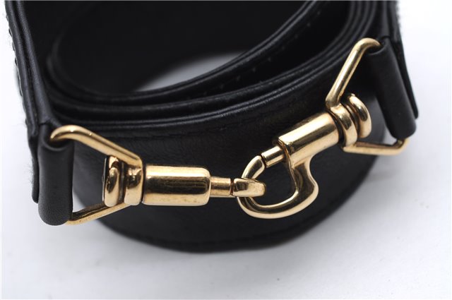 Authentic GUCCI Bamboo 2Way Shoulder Hand Bag Purse Leather Black Junk 2931E