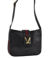 Authentic GUCCI Sherry Line Vintage Shoulder Bag Purse Leather Navy Blue 2932I