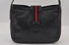 Authentic GUCCI Sherry Line Vintage Shoulder Bag Purse Leather Navy Blue 2932I