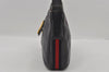 Authentic GUCCI Sherry Line Vintage Shoulder Bag Purse Leather Navy Blue 2932I