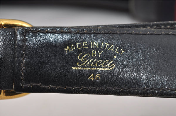 Authentic GUCCI Sherry Line Vintage Shoulder Bag Purse Leather Navy Blue 2932I