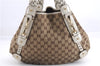Authentic GUCCI Shoulder Tote Bag GG Canvas Leather 162900 Brown White 2933E