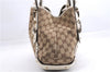 Authentic GUCCI Shoulder Tote Bag GG Canvas Leather 162900 Brown White 2933E