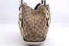 Authentic GUCCI Shoulder Tote Bag GG Canvas Leather 162900 Brown White 2933E