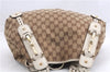 Authentic GUCCI Shoulder Tote Bag GG Canvas Leather 162900 Brown White 2933E