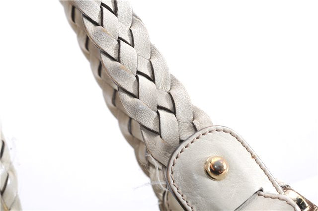 Authentic GUCCI Shoulder Tote Bag GG Canvas Leather 162900 Brown White 2933E