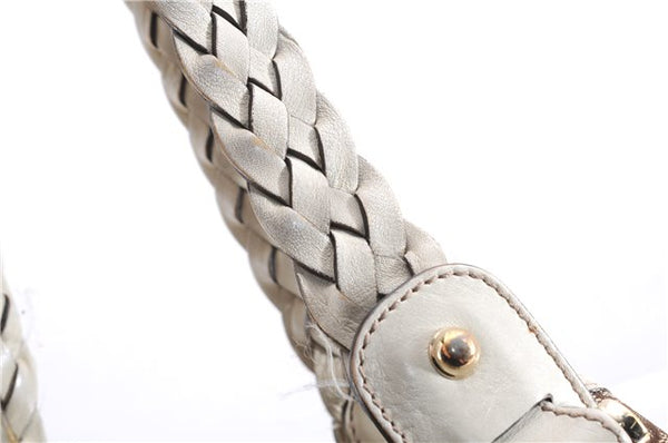 Authentic GUCCI Shoulder Tote Bag GG Canvas Leather 162900 Brown White 2933E