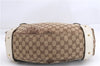 Authentic GUCCI Shoulder Tote Bag GG Canvas Leather 162900 Brown White 2933E