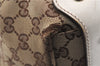 Authentic GUCCI Shoulder Tote Bag GG Canvas Leather 162900 Brown White 2933E
