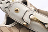 Authentic GUCCI Shoulder Tote Bag GG Canvas Leather 162900 Brown White 2933E