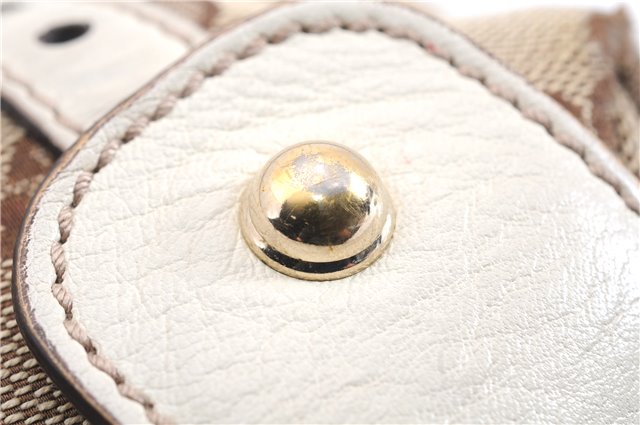 Authentic GUCCI Shoulder Tote Bag GG Canvas Leather 162900 Brown White 2933E