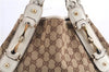 Authentic GUCCI Shoulder Tote Bag GG Canvas Leather 162900 Brown White 2933E