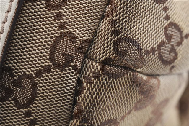 Authentic GUCCI Shoulder Tote Bag GG Canvas Leather 162900 Brown White 2933E