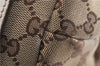 Authentic GUCCI Shoulder Tote Bag GG Canvas Leather 162900 Brown White 2933E