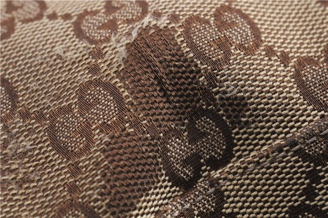 Authentic GUCCI Shoulder Tote Bag GG Canvas Leather 162900 Brown White 2933E