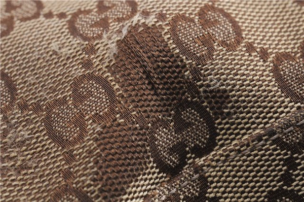 Authentic GUCCI Shoulder Tote Bag GG Canvas Leather 162900 Brown White 2933E