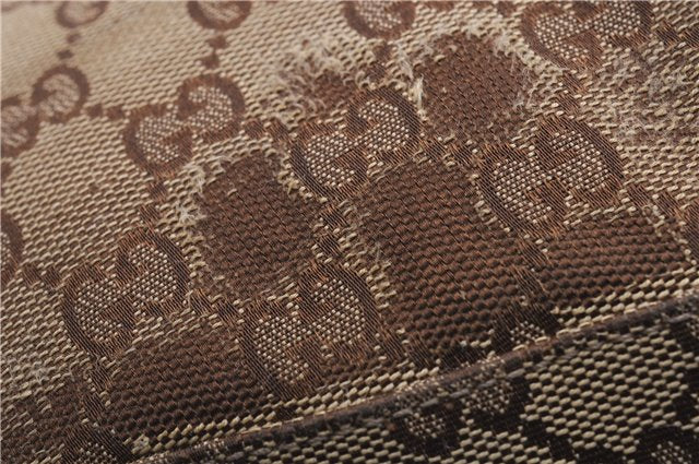 Authentic GUCCI Shoulder Tote Bag GG Canvas Leather 162900 Brown White 2933E