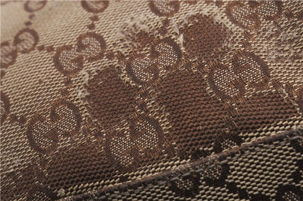 Authentic GUCCI Shoulder Tote Bag GG Canvas Leather 162900 Brown White 2933E