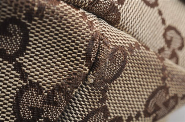 Authentic GUCCI Shoulder Tote Bag GG Canvas Leather 162900 Brown White 2933E