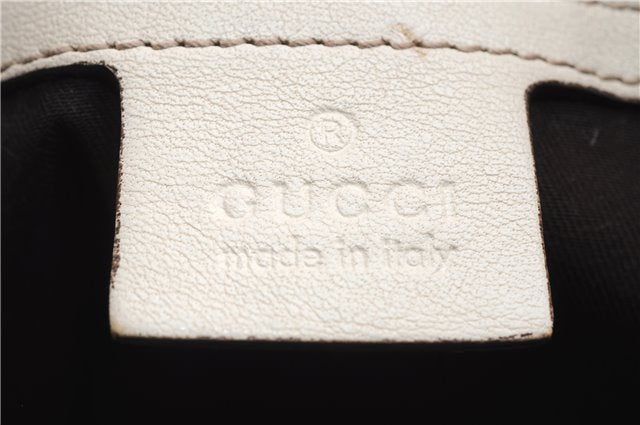 Authentic GUCCI Shoulder Tote Bag GG Canvas Leather 162900 Brown White 2933E