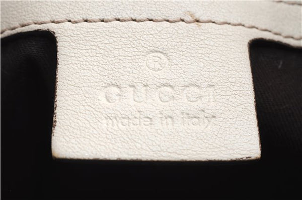 Authentic GUCCI Shoulder Tote Bag GG Canvas Leather 162900 Brown White 2933E