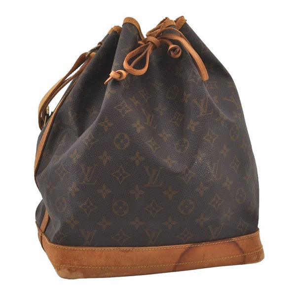 Authentic Louis Vuitton Monogram Noe Shoulder Drawstring Bag M42224 LV 2935I