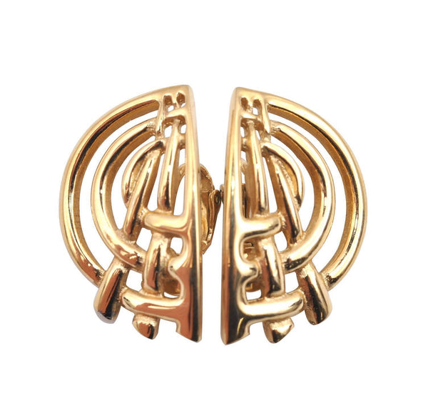 Authentic GIVENCHY Vintage Earrings Gold 2936C