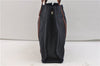 Authentic HERMES Fourre Tout PM Hand Tote Bag Purse Canvas Navy Brown 2936E