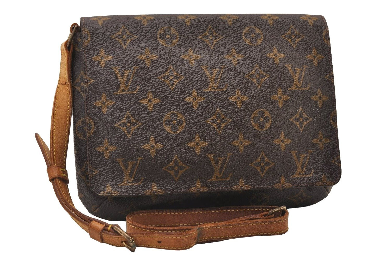 Authentic Louis Vuitton Monogram Musette Tango Shoulder Bag M51257 LV Junk 2936I