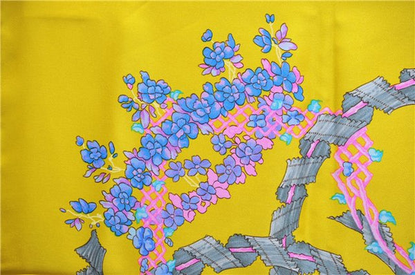Authentic HERMES Carre 90 Scarf "LE SACRE du PRINTEMPS" Silk Yellow 2937D