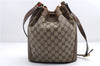 Authentic GUCCI Web Sherry Line Shoulder Cross Bag GG PVC Leather Brown 2937E