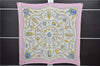 Authentic HERMES Pleats Scarf "Qu' importe le flacon" Silk Pink Box 2939D