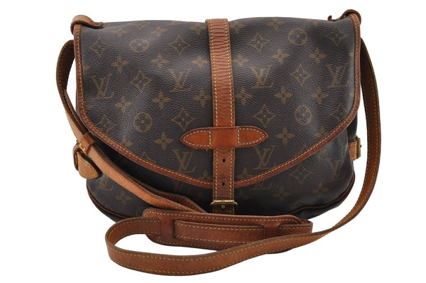 Authentic Louis Vuitton Monogram Saumur 30 Shoulder Cross Bag M42256 LV 2941I