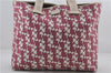 Authentic GUCCI Vintage Shoulder Tote Bag Canvas Leather Bordeaux Ivory 2942E