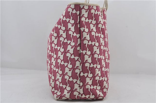 Authentic GUCCI Vintage Shoulder Tote Bag Canvas Leather Bordeaux Ivory 2942E