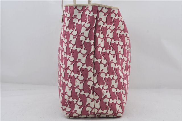 Authentic GUCCI Vintage Shoulder Tote Bag Canvas Leather Bordeaux Ivory 2942E