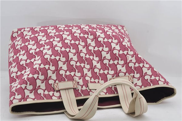 Authentic GUCCI Vintage Shoulder Tote Bag Canvas Leather Bordeaux Ivory 2942E