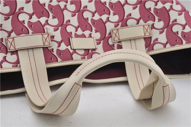 Authentic GUCCI Vintage Shoulder Tote Bag Canvas Leather Bordeaux Ivory 2942E