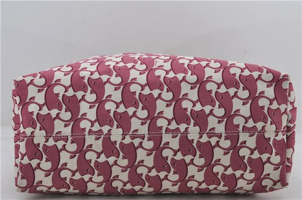 Authentic GUCCI Vintage Shoulder Tote Bag Canvas Leather Bordeaux Ivory 2942E