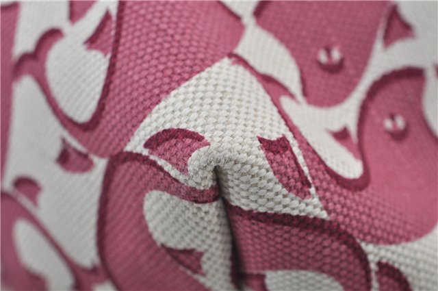 Authentic GUCCI Vintage Shoulder Tote Bag Canvas Leather Bordeaux Ivory 2942E