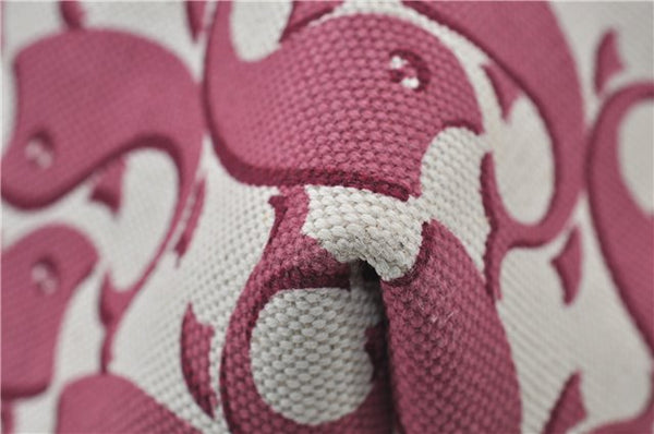 Authentic GUCCI Vintage Shoulder Tote Bag Canvas Leather Bordeaux Ivory 2942E