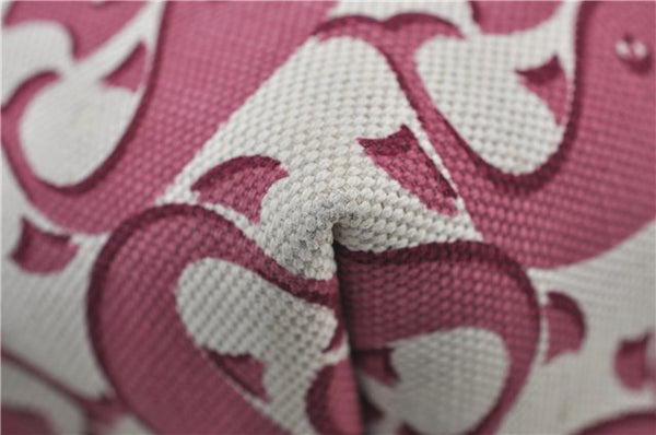 Authentic GUCCI Vintage Shoulder Tote Bag Canvas Leather Bordeaux Ivory 2942E