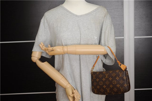 Authentic Louis Vuitton Monogram Pochette Accessoires Pouch M51980 LV 2942F