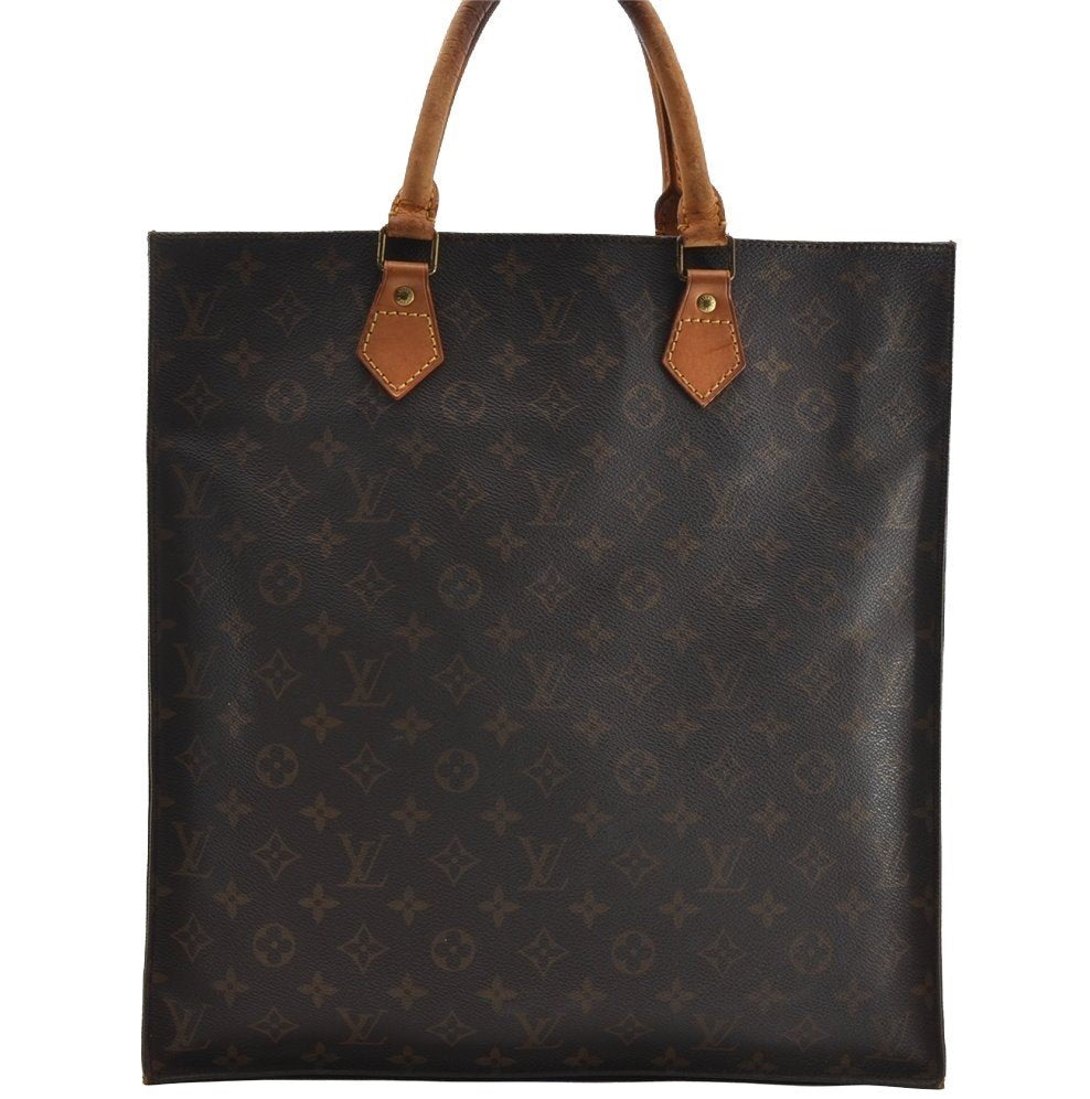 Authentic Louis Vuitton Monogram Sac Plat Hand Tote Bag M51140 LV 2942I