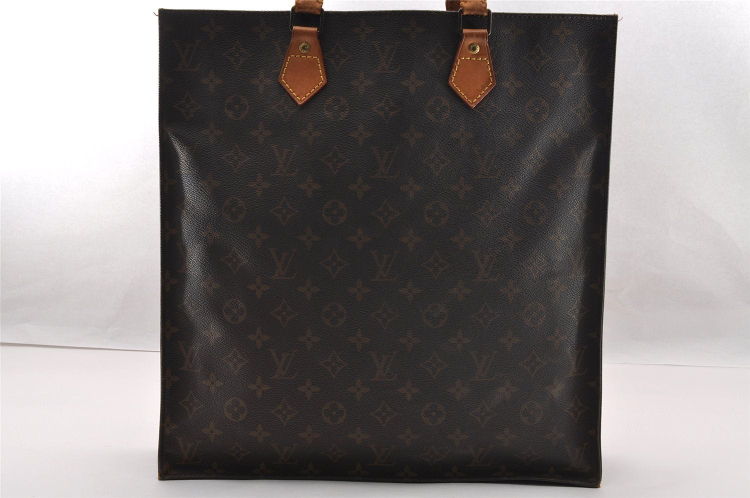 Authentic Louis Vuitton Monogram Sac Plat Hand Tote Bag M51140 LV 2942I