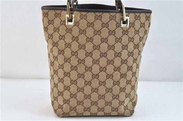 Authentic GUCCI Shoulder Tote Bag Purse GG Canvas Leather 0021099 Brown 2943D