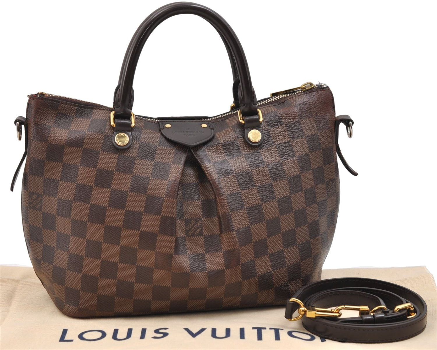 Authentic Louis Vuitton Damier Sienna PM 2Way Shoulder Hand Bag N41545 LV 2944E