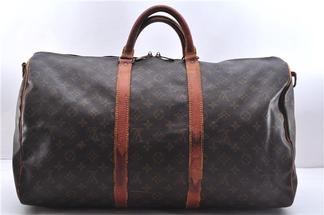 Authentic Louis Vuitton Monogram Keepall Bandouliere 50 M41416 Boston Bag 2945E